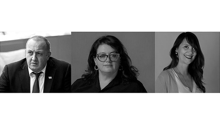 GIPA-Willkommensgespräch mit Prof. Margvelashvili, Maka Ioseliani (Rektorin), Irina Gorgiladze (Dekanin)