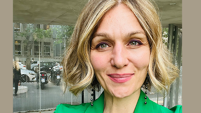 This is a portrait of Aleksandra Torbica