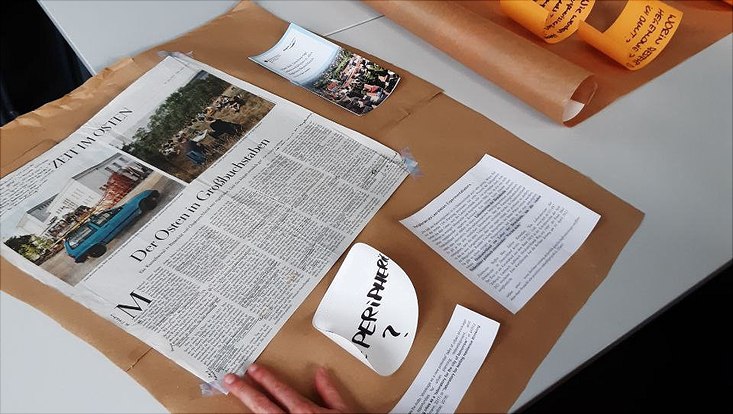 poster in progress that is being designed during the workshop