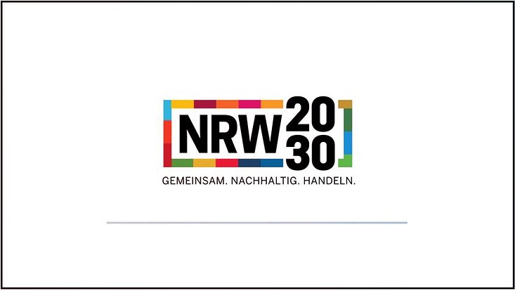 Logo der NRW Nachhaltigkeitsstrategie "Gemeinsam. Nachhaltig. Handeln."