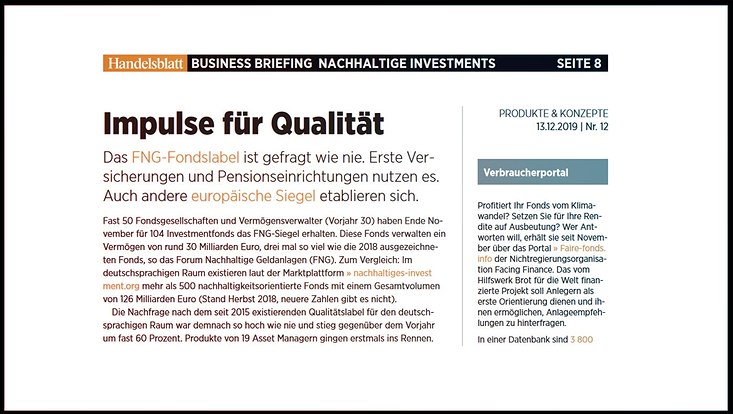 Interview Handelsblatt