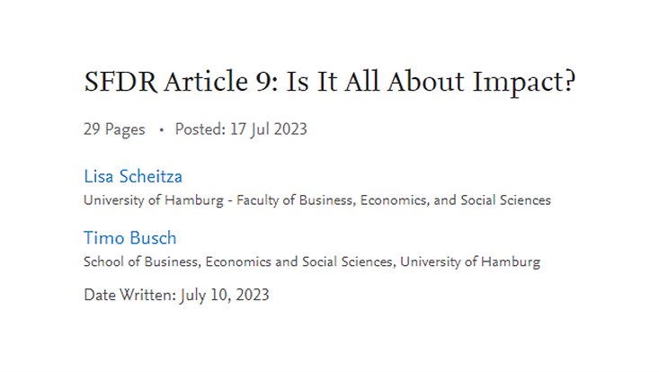 Screenshot des Titels des Papers zu Artikel 9 Fonds von Lisa Scheitza und Prof. Dr. Busch