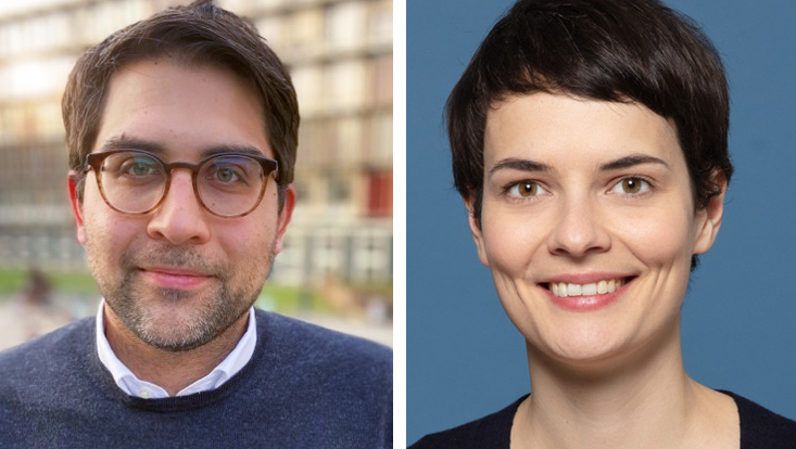 Zwei Portraitfotos der Referierenden