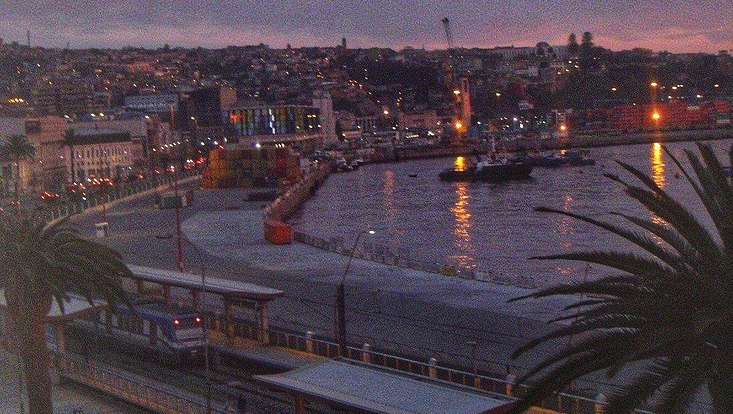 Port of Valparaiso in the dusk