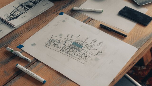 skizze auf einem zettel