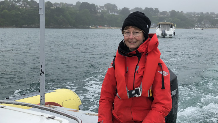 Tanja Bogusz on a boat
