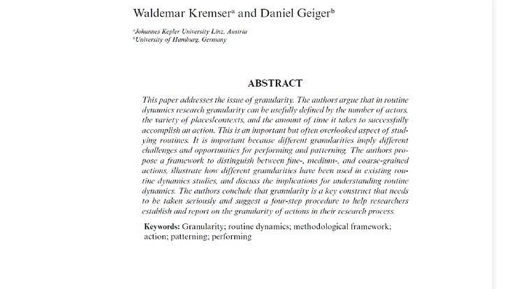 Granularity Matters! Towards a Methodological Framework for Understanding Routine Dynamics
