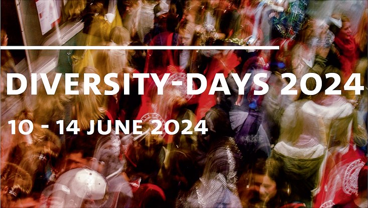 Students walking, text: Diversity Days 2024