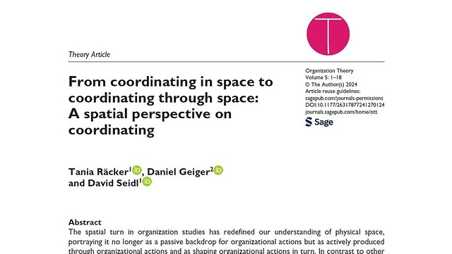 from coordinating in space to coordinating through space: a spatial perspective on coordinating