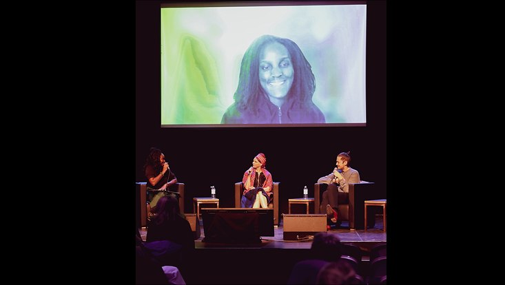 Foto vom Panel mit Stefan Aykut