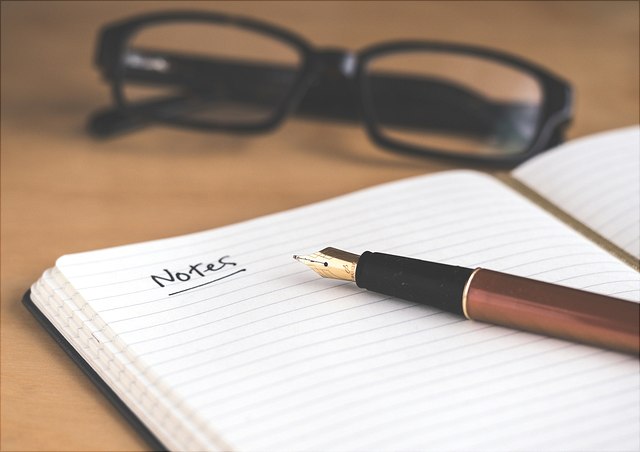 Notebook and pen