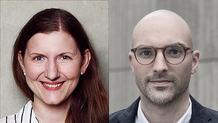 zwei Personenfotos in Profilansicht, links Frau Zölch, rechts Herr Müller