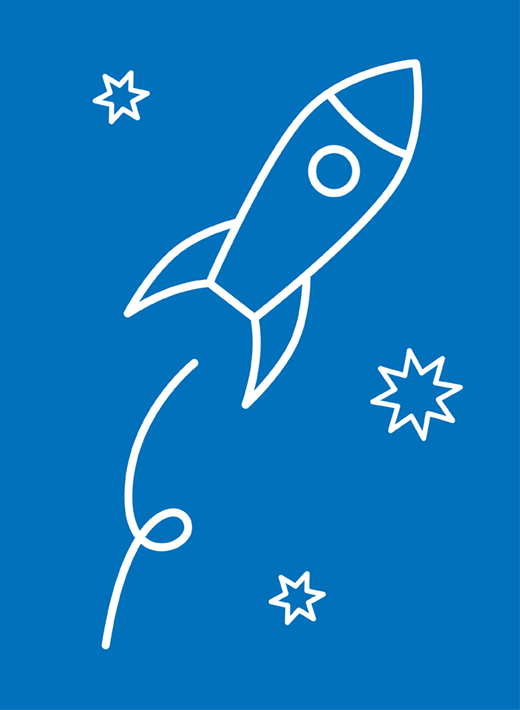 Rakete mit Sternen