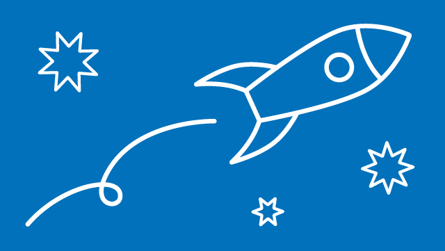 Rakete mit Sternen