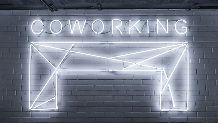 Coworking Leuchtschrift