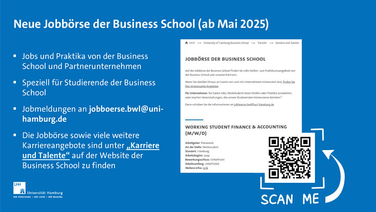 Powerpoint Chart mit Erklärungen und Link zur Jobbörse