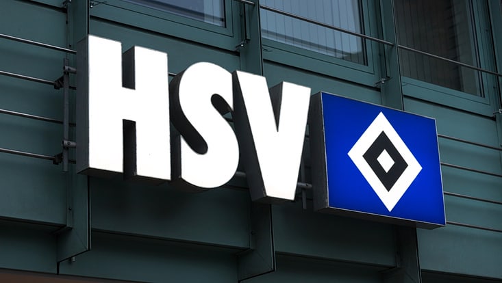 HSV Logo in weiß mit blauer Raute