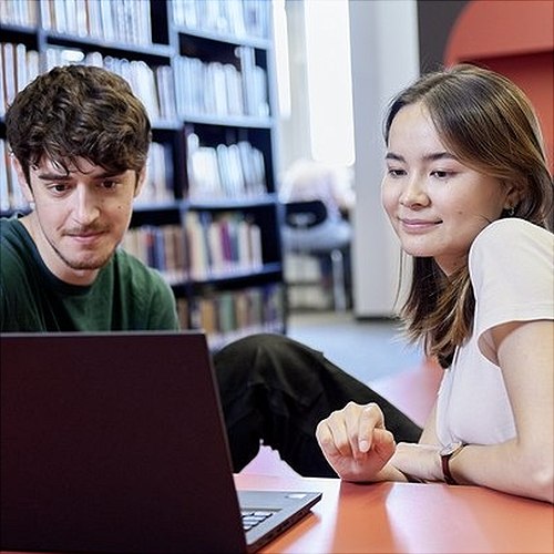 Studierende vor dem Laptop