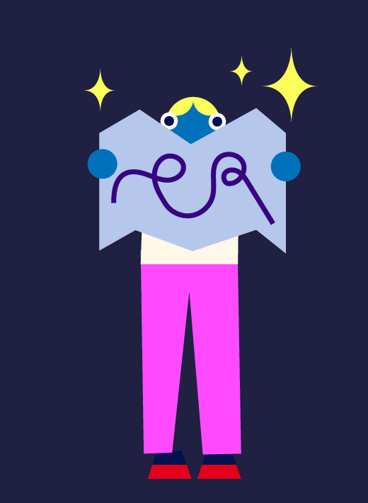 250808_520x710_Illus_8 Illustration Person mit Karte in der Hand
