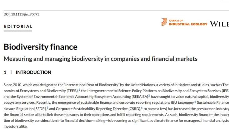 biodiversity finance