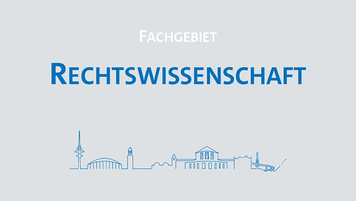 Wortbildmarke Rechtswissenschaft mit Gebäudeskyline der UHH