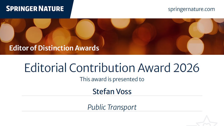 Springer Nature Editorial Contribution Award für Stefan Voß