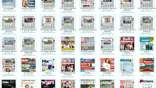 Tagespresse/Daily newspapers Übersicht deutschsprachigen Tagespresse/Overview German daily newspapers