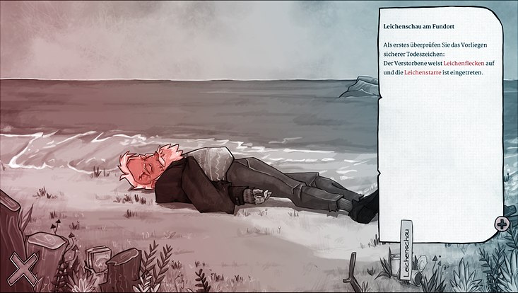 Screenshot aus der Anwendung "Abenteuer Rechtsmedizin"