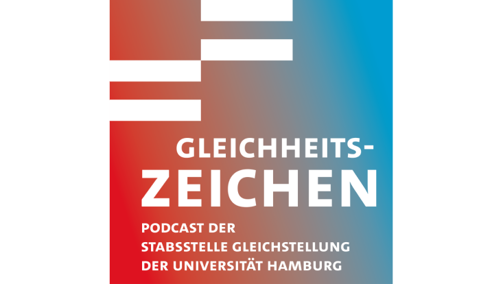 4 Striche,die zu jeweils zwei Gleichheitszeichen zusammengesetzt sind. Gleichheitszeichen ist der Podcast der Stabsstelle Gleichstellung der UHH