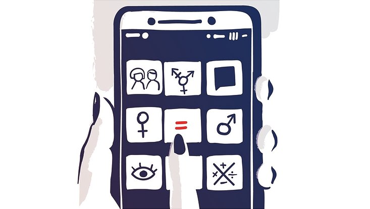 Smartphone mit Gleichstellungsicons