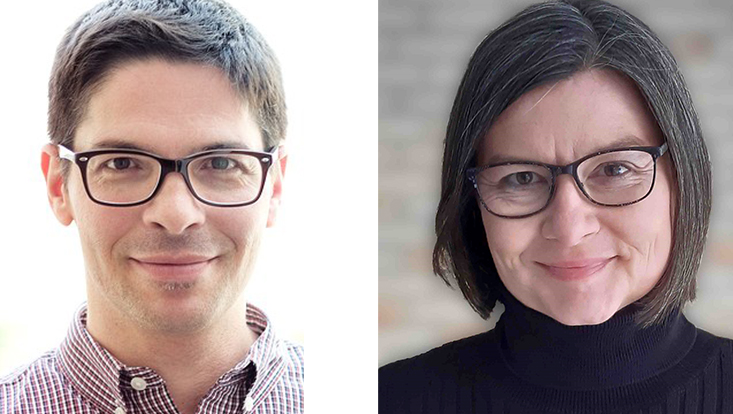 Doppelportrait Prof. Dr. Jannis Androutsopoulos und Prof. Dr. Heike Zinsmeister