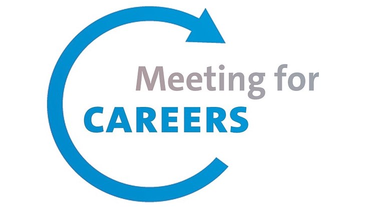 Schriftzug "Meeting for Careers", umrahmt von einem großen, blauen "C"