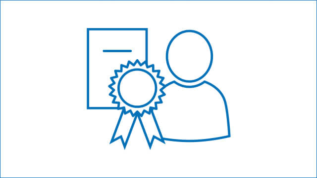 Icon Person mit Zertifikat