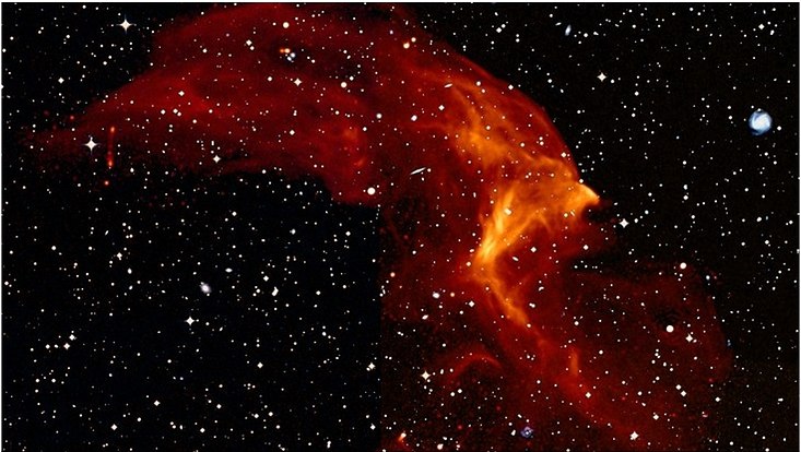 Bild der größten kosmischen Schockwelle, die jemals beobachtet wurde