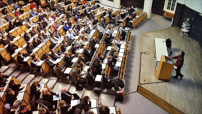 Lecture in a lecture hall