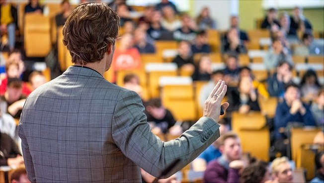 Lecture in a lecture hall