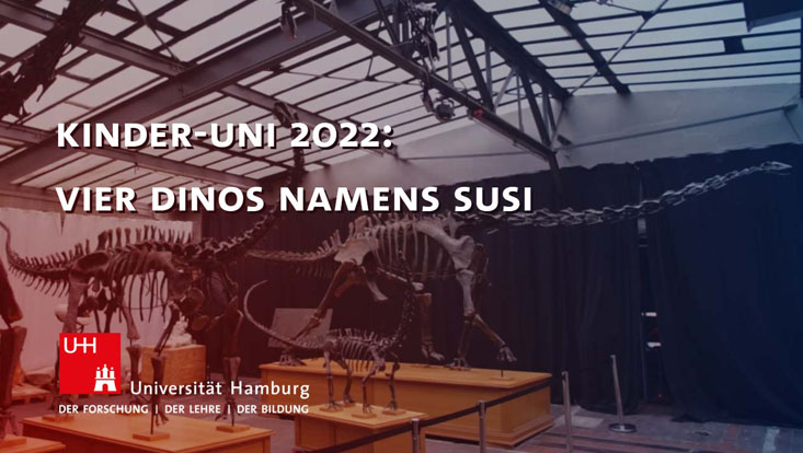 Screenshot aus dem Video der Kinder-Uni 2022: Vier Dinos namens Susi