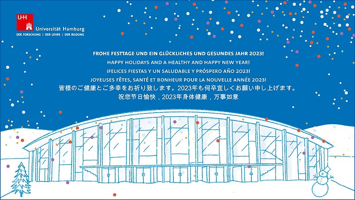 Audimax der Uni Hamburg im Schnee