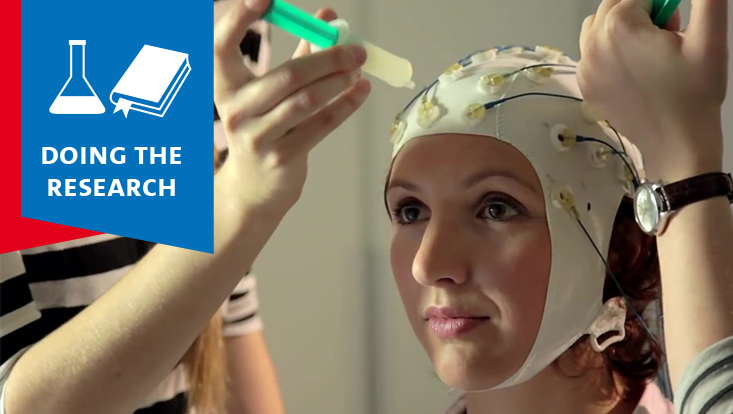Woman undergoing EEG measurements