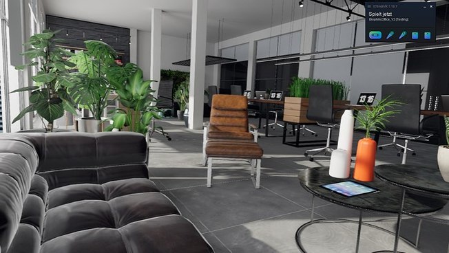 virtual office with plants