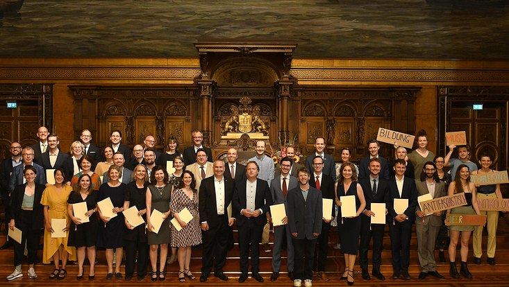 Gruppenbild von der Verleihung der Lehrpreise 2022 und 2023