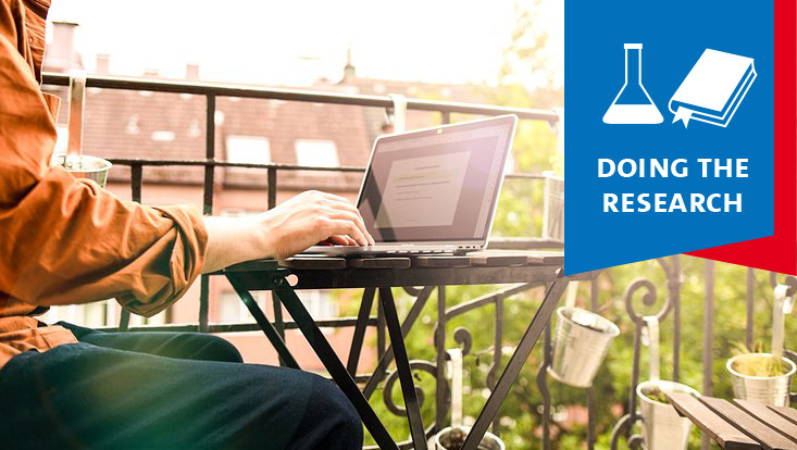 Person working from home on balcony