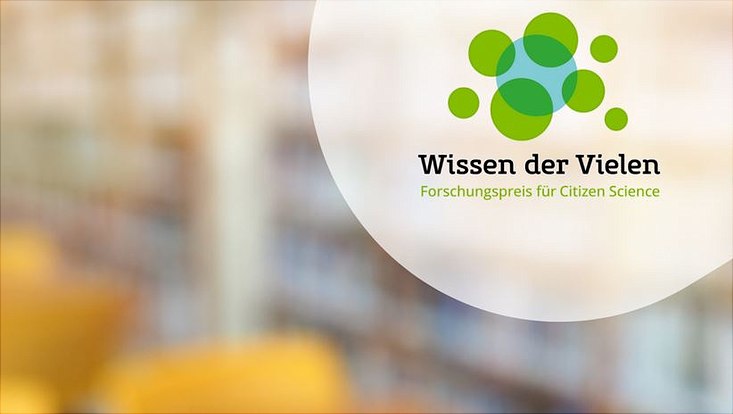 Banner mit der Aufschrift "Wissen der Vielen - Forschungspreis für Citizen Science"