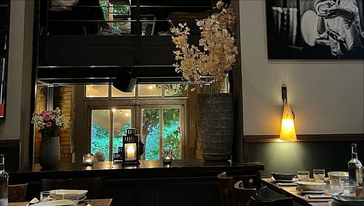 Dinner in a restaurant
