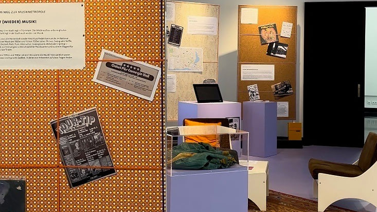 Temporary History Lab Hamburger Musikgeschichte(n) Blick in die Ausstellung zum Temporary History Lab Hamburger Musikgeschichte(n)