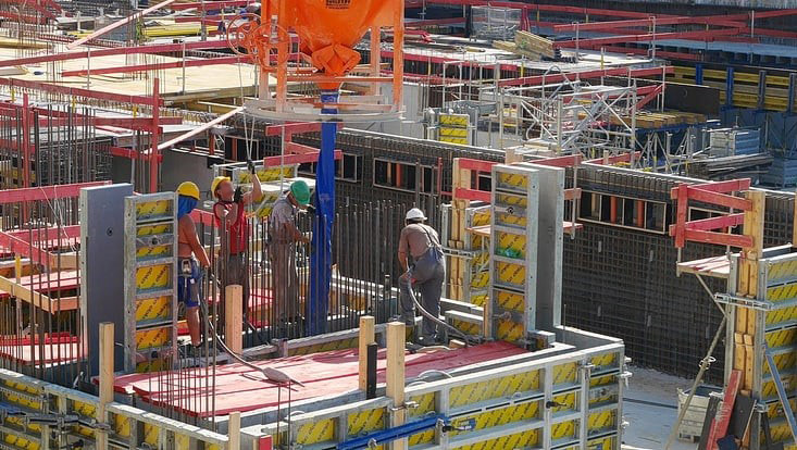 Arbeiter auf Baustelle