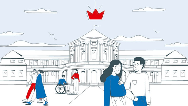 Grafische Darstellung Hauptgebäude der Universität Hamburg