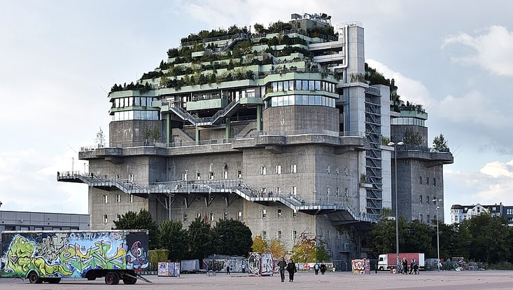 Photo of the bunker’s green rooftop