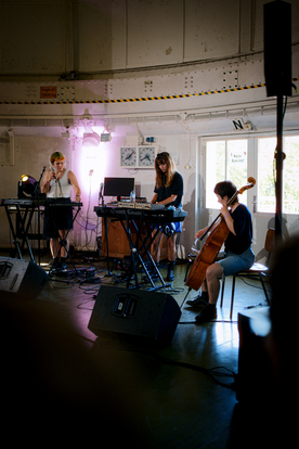 3 musicians at the Sternstunden Festival 2024 at a concert in a heritage-listed building