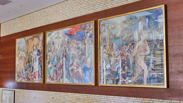 Kokoschka-Gemälde das Werk „Thermopylae oder der Kampf um die Errettung des Abendlandes“